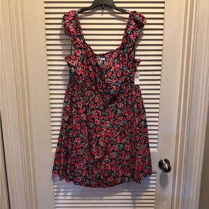 Old Navy Floral Mini Dress - Pink and Black